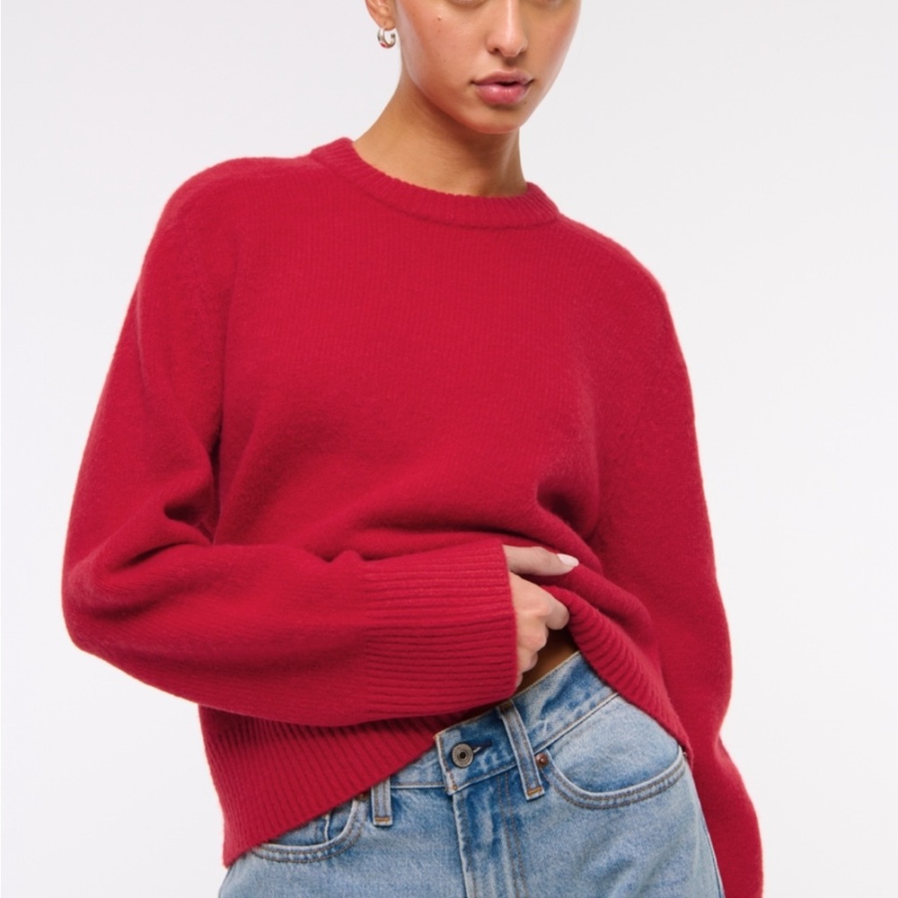NWT!! Abercrombie & Fitch Madeline Crew Sweater in Red